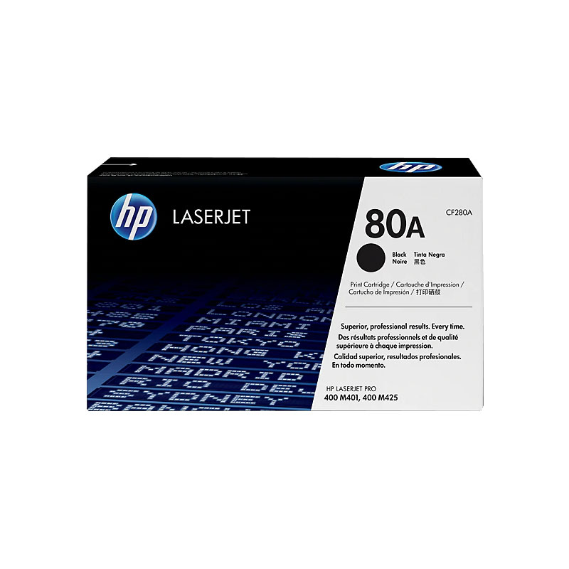 HP 80A LaserJet Toner Print Cartridge, Black CE280A 