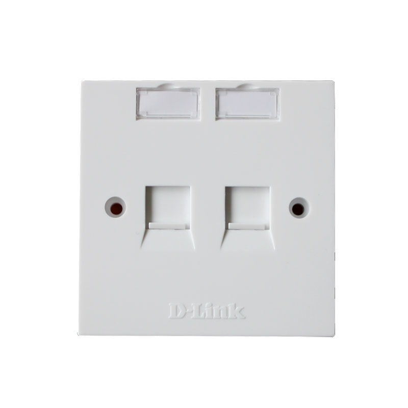 D-link Single Faceplate Accepts One Keystone Jack with Shutter &amp; ID Plate - 86*86 mm - White - Square (NFP-0WHI11)