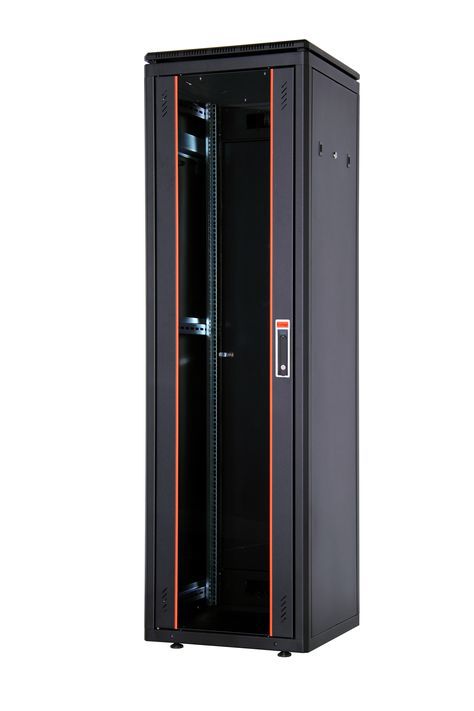 ESTAP EVOLINE 32U FREE-STANDING 19” NETWORK RACK CABINET WITH SINGLE GLASS FRONT DOOR and Rear metal panel