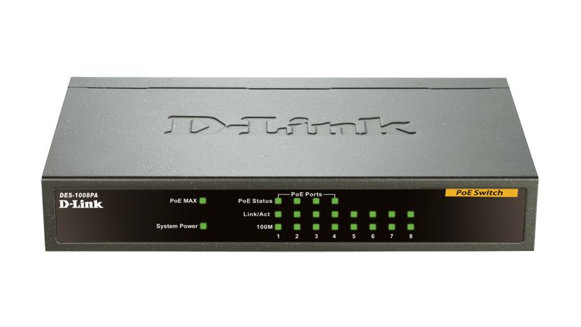 D-link DES-1008PA 8‑Port Fast Ethernet 4 PoE ports Unmanaged Desktop Switch-pure-tech