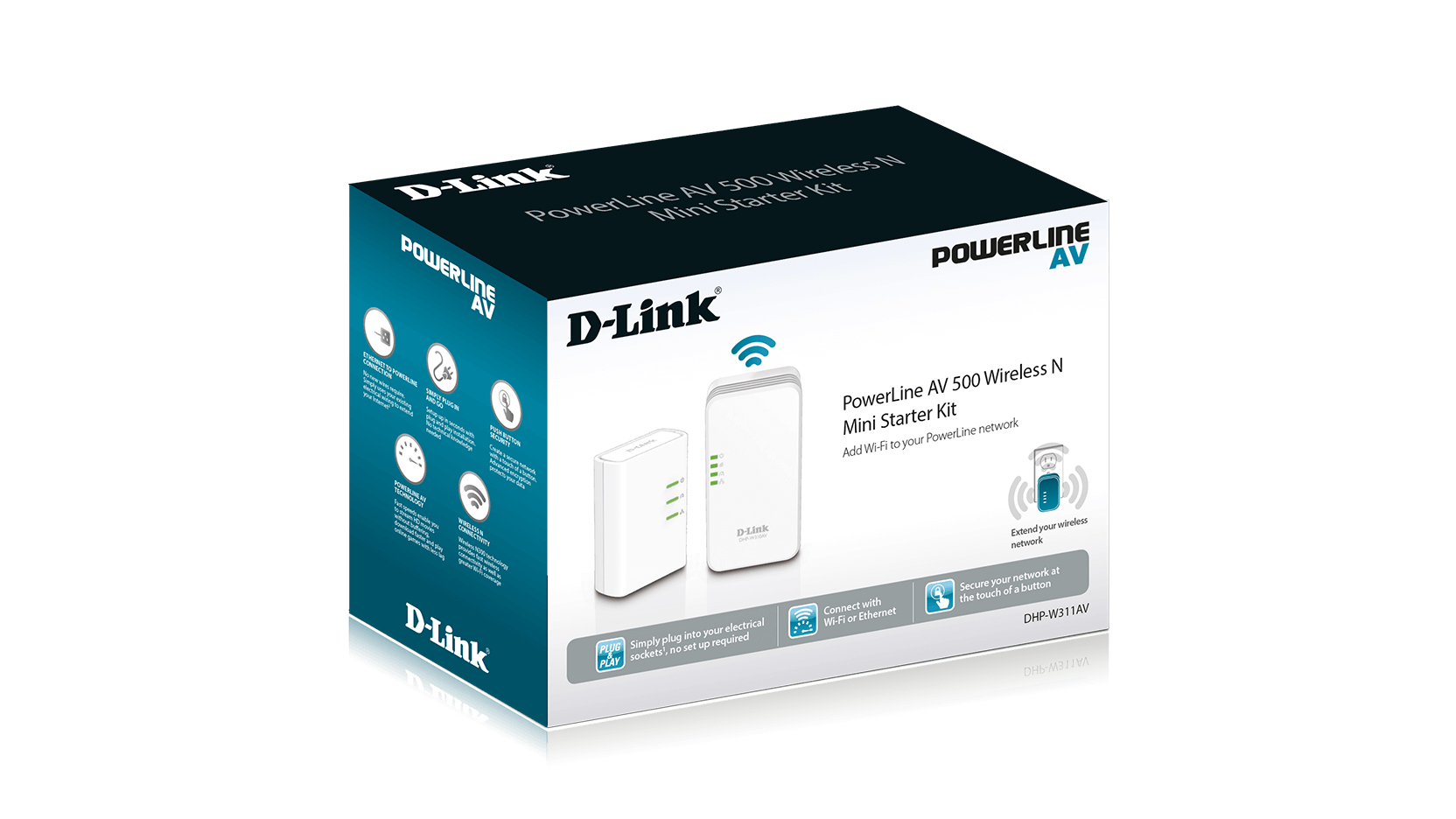 D-link DHP-W311AV Power Line Wireless N Mini Starter Kit 