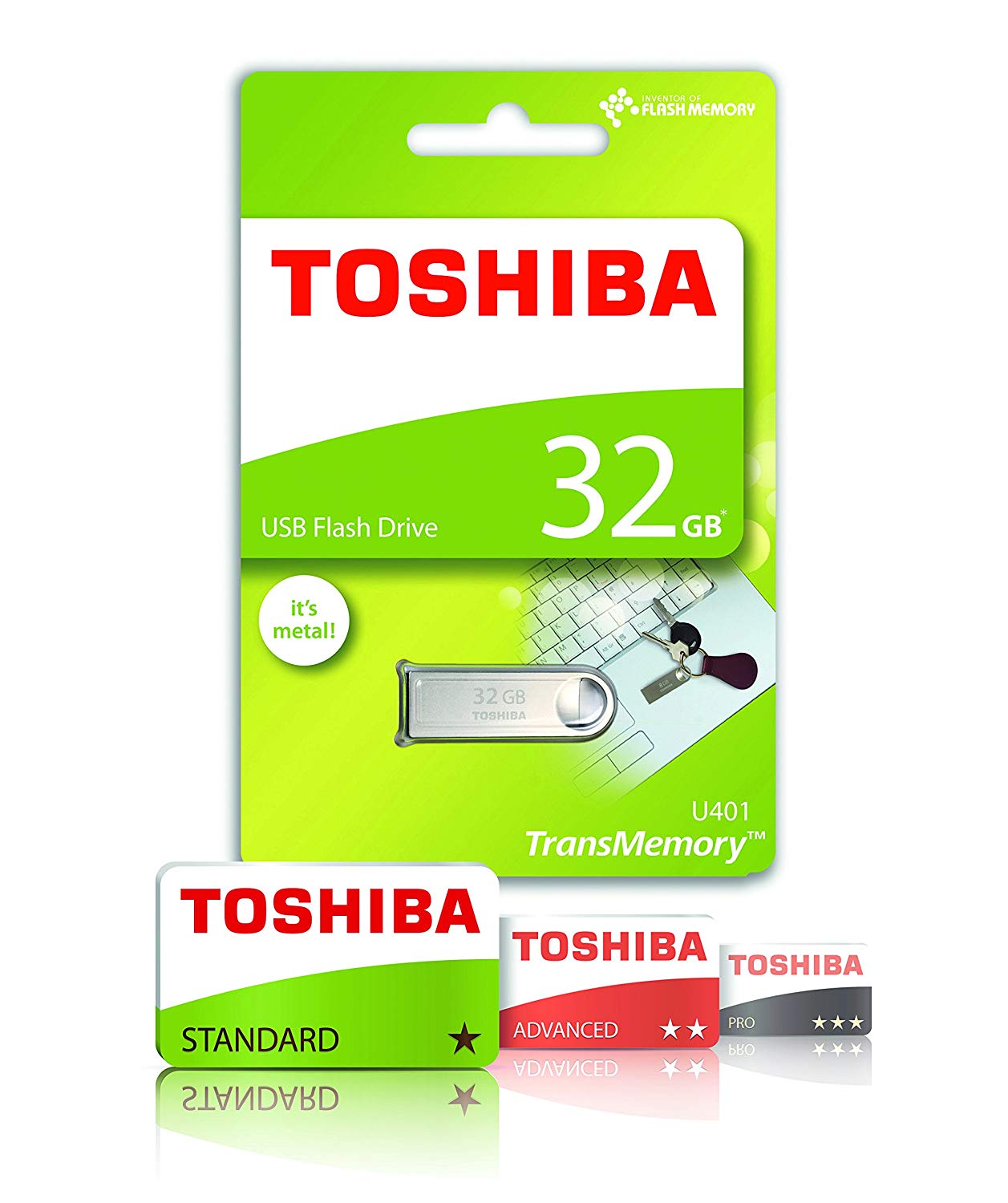 TOSHIBA U401 OWAHRI 32GB SILVER METAL USB FLASH DRIVE