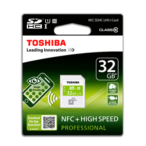Toshiba 32GB NFC UHS-1 SDHC  class10 memory card pure tech